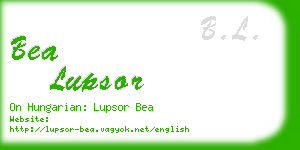 bea lupsor business card